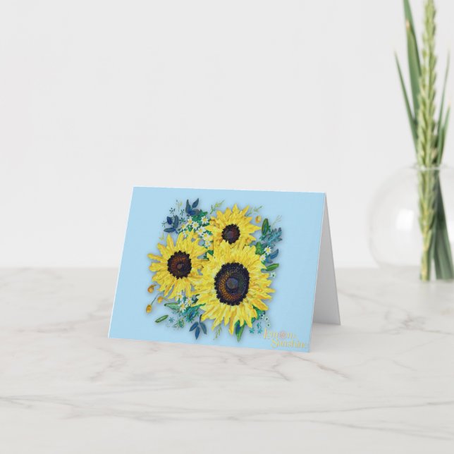 Sky Blue "Sunny Day" Card Dankeskarte (Vorderseite)