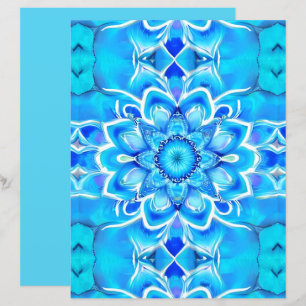 Sky Blue und Cobalt Batik Mandala Muster