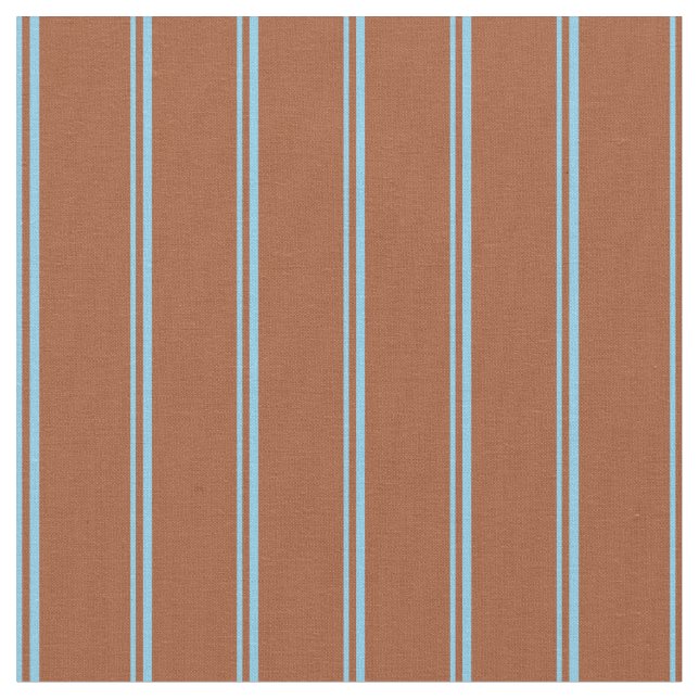 Sky Blue und Sienna Lined/Streifen Muster Stoff (Nahaufnahme)