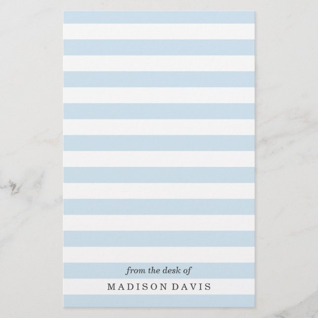 Sky Blue und White Stripes | Briefpapier (Vorderseite)