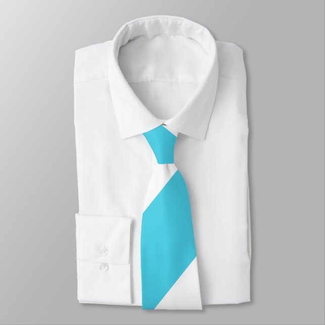 Sky Blue und White Striping Krawatte (Gebunden)