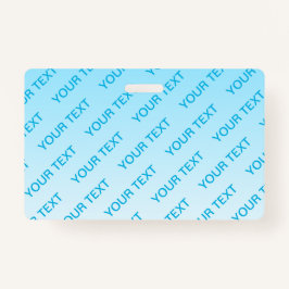 Sky Blue (veränderbare Farbe!) Ombre & Text Muster Ausweis