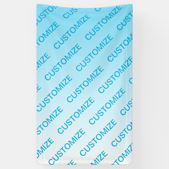 Sky Blue (veränderbare Farbe!) Ombre & Text Muster Banner (Vertikal)