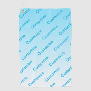 Sky Blue (veränderbare Farbe!) Ombre & Text Muster Golfhandtuch