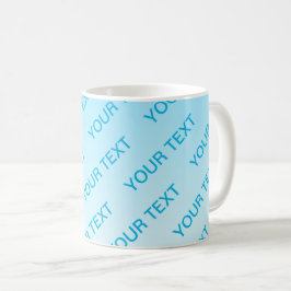 Sky Blue (veränderbare Farbe!) Ombre & Text Muster Kaffeetasse