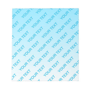 Sky Blue (veränderbare Farbe!) Ombre & Text Muster Notizblock