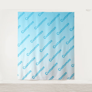 Sky Blue (veränderbare Farbe!) Ombre & Text Muster Wandteppich