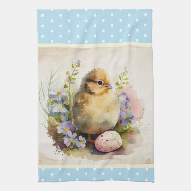 Sky blue Vintag chic Osterküche Handtuch (Vertikal)