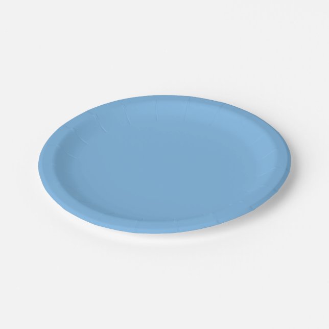 Sky Blue (Vollfarbe) Aero Pappteller (Schrägansicht)