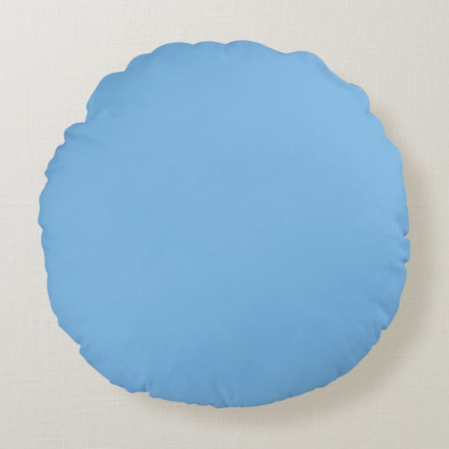 Sky Blue (Vollfarbe) Aero Rundes Kissen (Vorderseite)