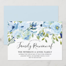 Sky Blue Watercolor Blume Family Wiedersehen Einladung