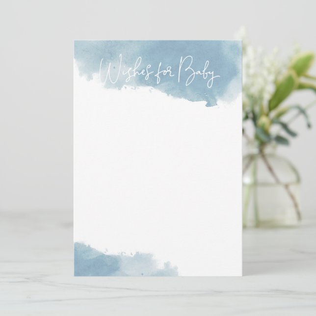 Sky Blue Watercolor wünscht sich Mitteilungskarten (Stehend Vorderseite)