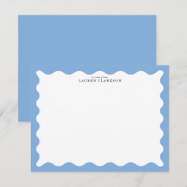 Sky Blue Wavy Frame Note Card Einladung