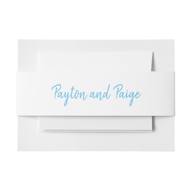 Sky Blue Wedding Einladung Typografie Bly Bands Einladungsbanderole (Vorderseite Beispiel)