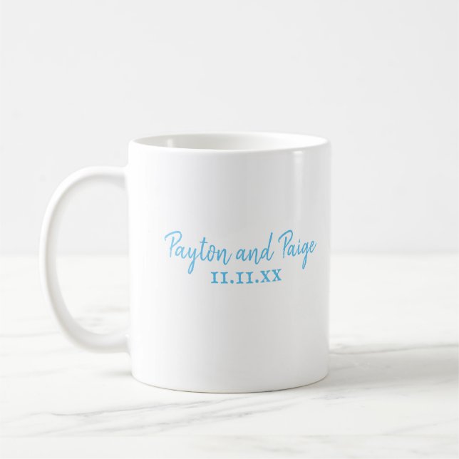 Sky Blue Wedding Personalisiert Coffee Tasse (Links)