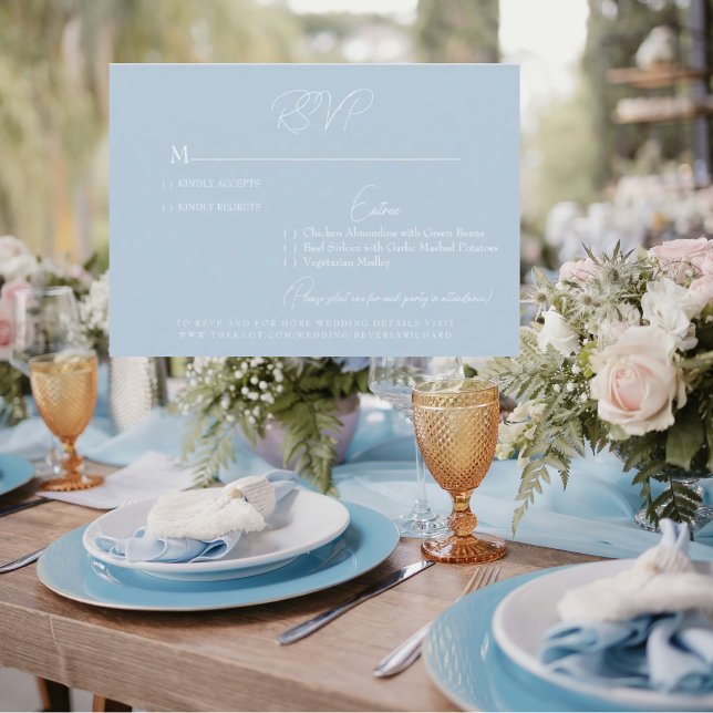 Sky Blue Wedding RSVP Card Karte (Von Creator hochgeladen)