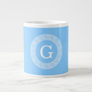 Sky Blue Whirlpool Griechischer Schlüsselrahmen I Jumbo-Tasse