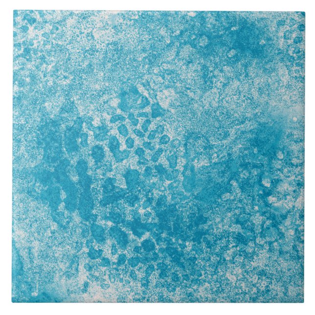 Sky Blue & White Coral Textur Fliese (Vorderseite)
