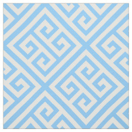 Sky Blue White Med Griechischer Key Diag T Muster Stoff