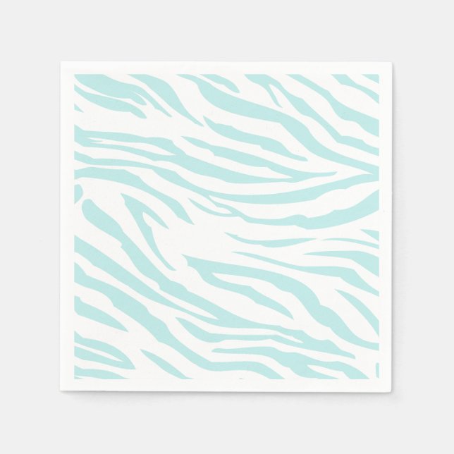 Sky Blue White Zebra Animal Serviette (Vorderseite)