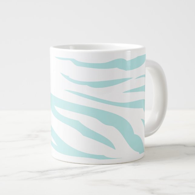 Sky Blue Zebra Print Jumbo-Tasse (Vorderseite Rechts)