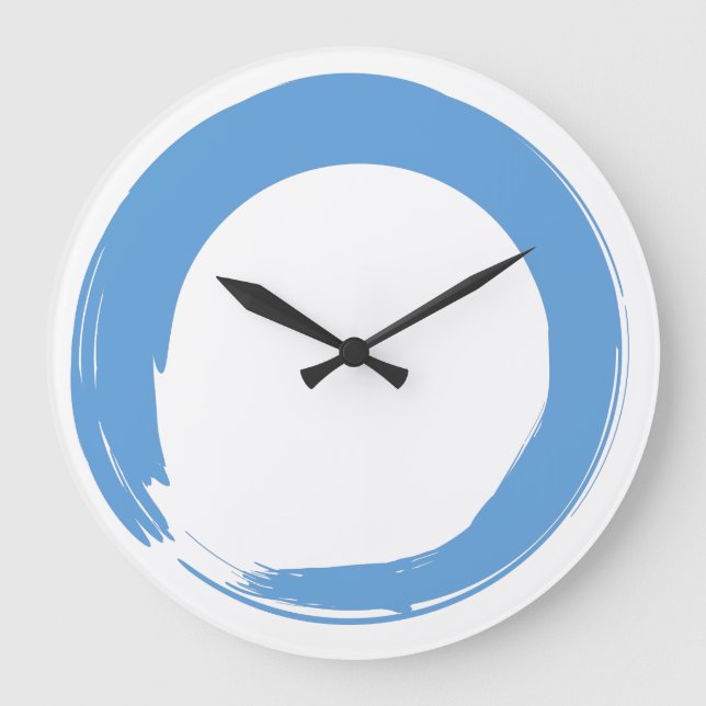 Sky Blue Zen Symbol Große Wanduhr (Vorderseite)