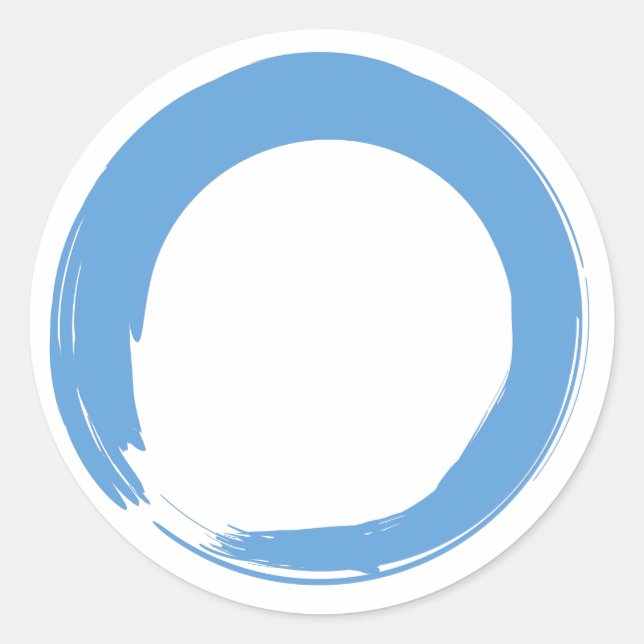 Sky Blue Zen Symbol Runder Aufkleber (Vorderseite)
