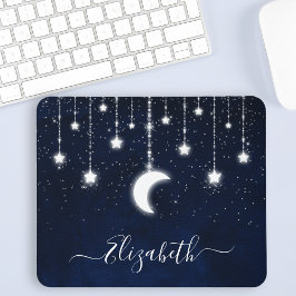 Sky Celestial Moon Stars String Lights Mousepad