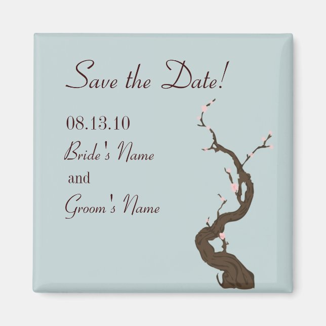 Sky Cherry Blossom Speichern Sie das Date Magnet (Vorne)