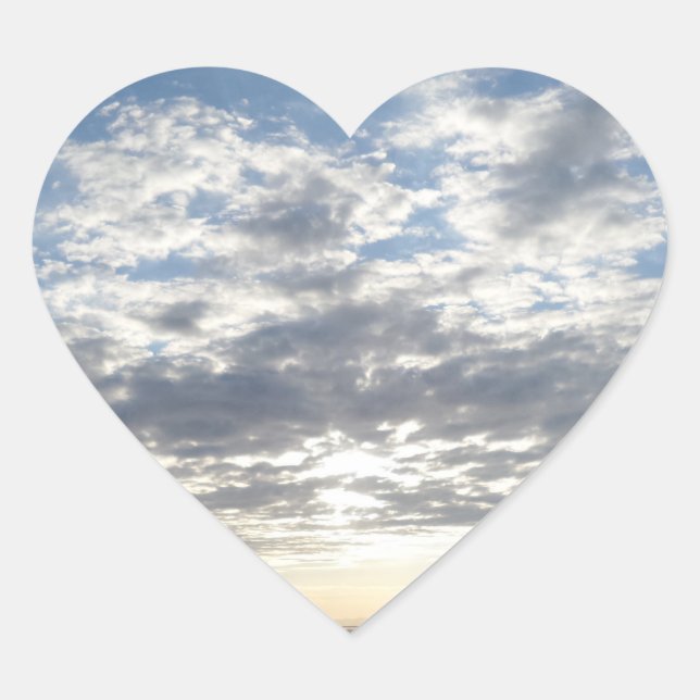 Sky & Clouds Heart Sticker (Vorderseite)