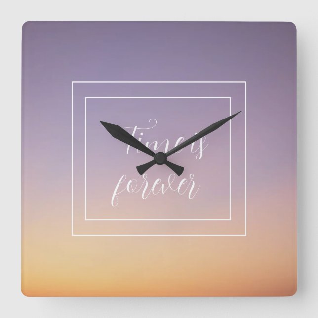 Sky Colors Time ist ewig Quadratische Wanduhr (Vorderseite)