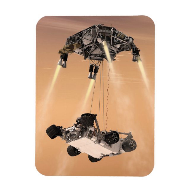 Sky Crane-Manöver während des Abstiegs der Mars Magnet (Vertikal)