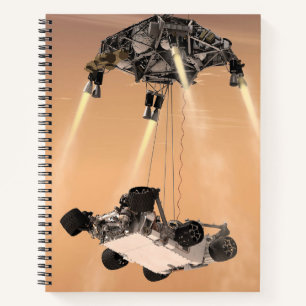 Sky Crane-Manöver während des Abstiegs der Mars Notizbuch