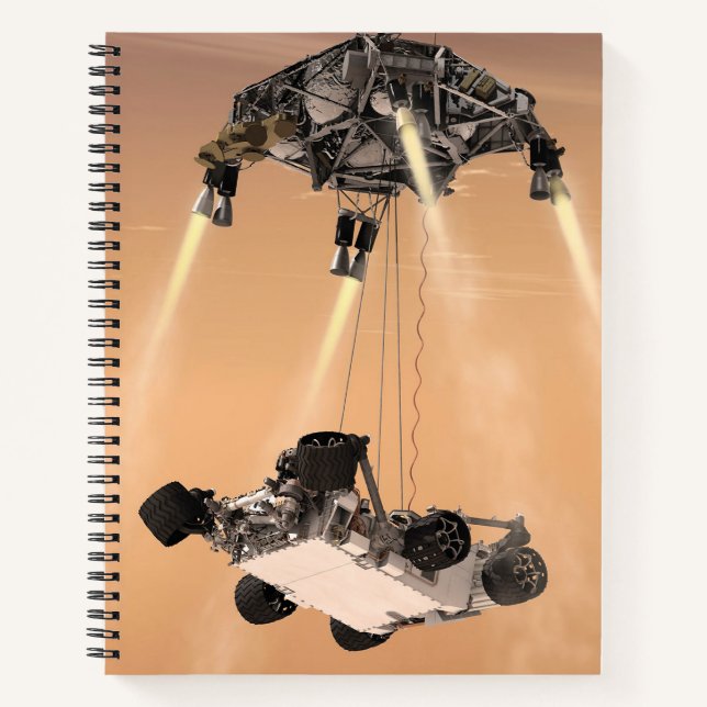 Sky Crane-Manöver während des Abstiegs der Mars Notizbuch (Vorderseite)