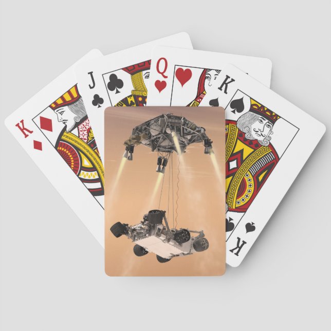Sky Crane-Manöver während des Abstiegs der Mars Spielkarten (Rückseite)