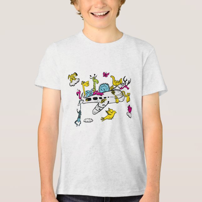 "Sky Cub Adventures T-Shirt" ✈️ 🐾 Tri-Blend Shirt (Vorderseite)