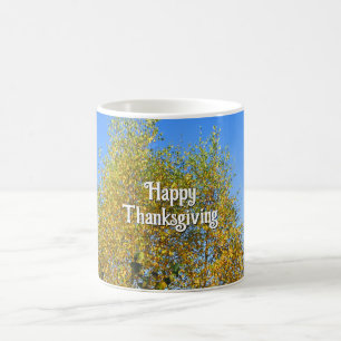 Sky Dancing Autumn Leaves - Custom Erntedank Kaffeetasse