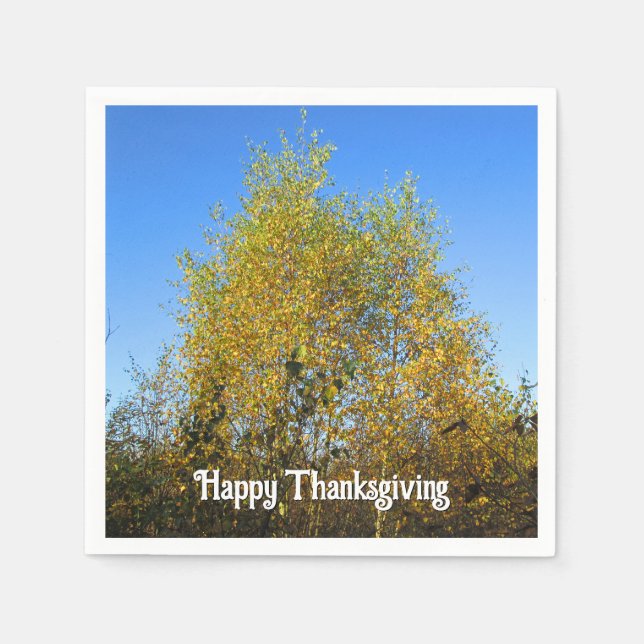 Sky Dancing Autumn Leaves - Custom Erntedank Serviette (Vorderseite)