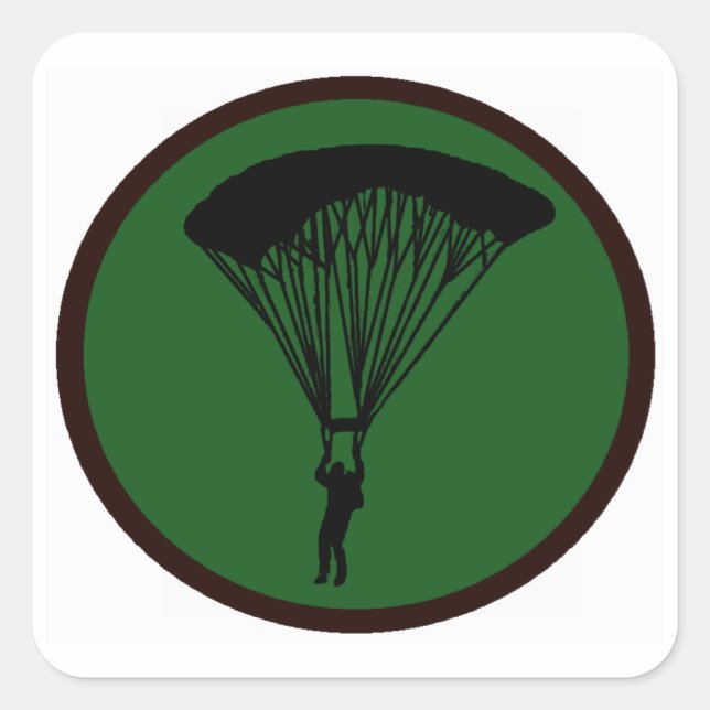 SKY DIVE GREEN QUADRATISCHER AUFKLEBER (Vorderseite)