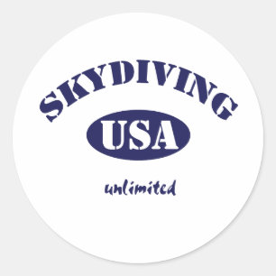 Sky Dive USA unbegrenzt Runder Aufkleber