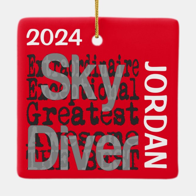 Sky Diver Extraordinaire CUSTOM Keramikornament (Rückseite)