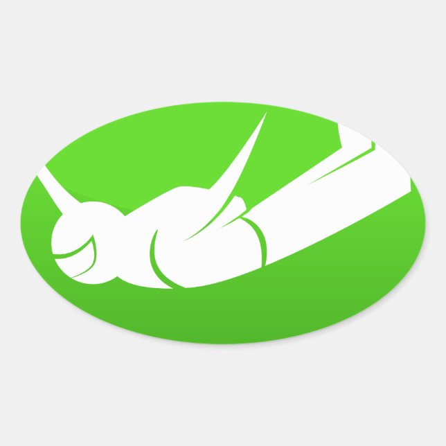 Sky Diver Icon Ovaler Aufkleber (Vorderseite)