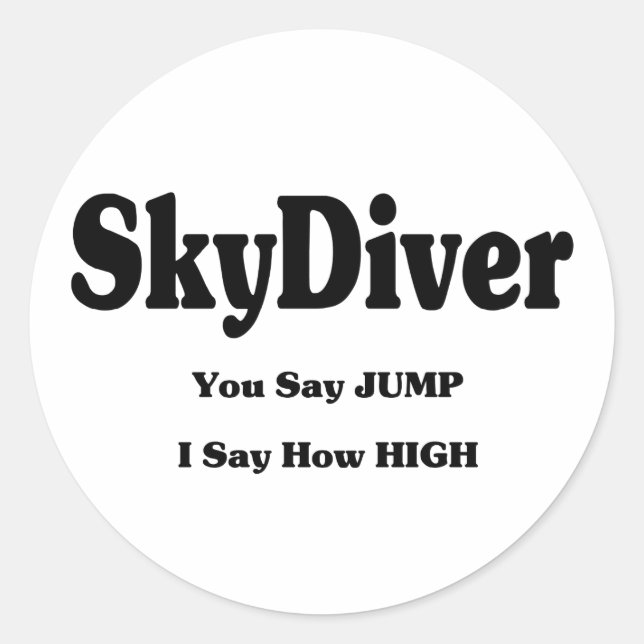 Sky Diver Runder Aufkleber (Vorderseite)