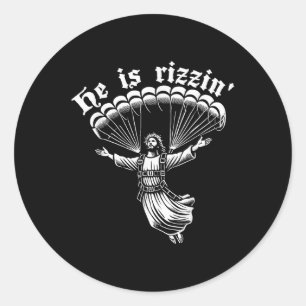 Sky Diver Sky Diver Jesus Christus Rizzin Oster Pa Runder Aufkleber