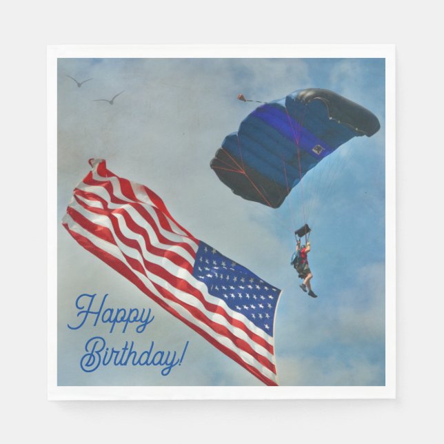 Sky Diving American Flag Serviette (Vorderseite)