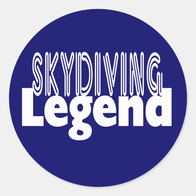 Sky Diving Legend Runder Aufkleber (Vorderseite)