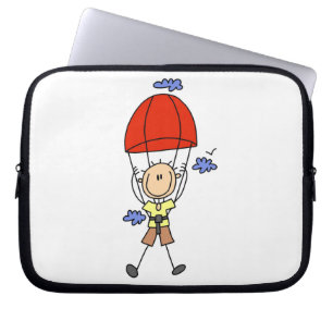 Sky Diving Strichmännchen Laptopschutzhülle
