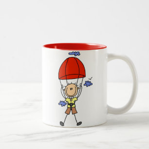 Sky Diving Strichmännchen Zweifarbige Tasse