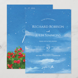 SKY Enregistrer La Date Invitation /Aquarelle Sky 