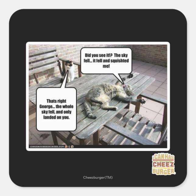 Sky fällt quadratischer aufkleber (Vorderseite)